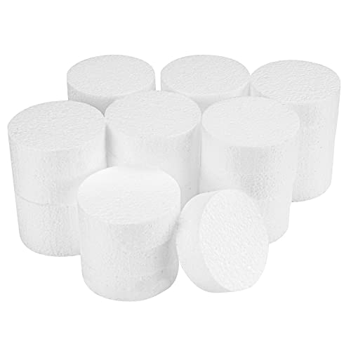 FFchuanhe 3 Inch 28-Pack Foam Circles for Crafts (1 Thick) Polystyrene Round Foam Disc for DIY Projects Cakes and Decorations Sculpture Modeling Arts and Crafts Supplies.(White)
