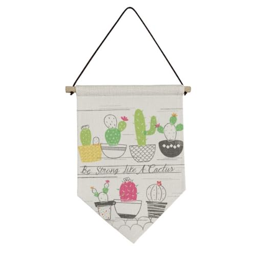 Bannière décorative murale cactus en pot no/no pour salon