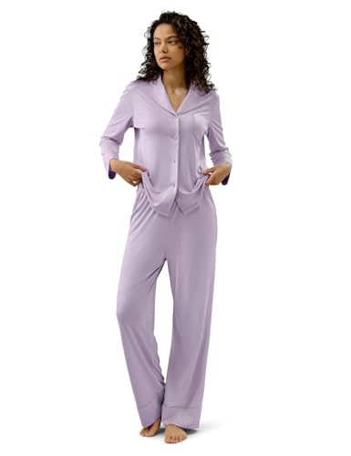 LilySilk Pure 100% Silk Jersey Pajamas for Women Long Summer Silk Knit Sleepwear Cool