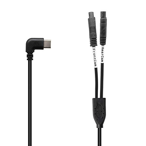 Image of URVOLAX 2 in 1 Splitter Cable for 11X Rear View Mirror Camera, Connection Cable for Front and Rear Camera