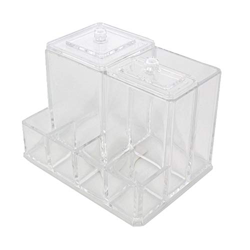 Organizador Porta Maquiagem Cotonete Acrílico - 07 Divisões