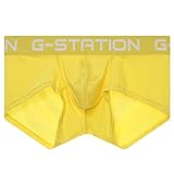 [ジーステーション] ボクサーパンツ メンズ 2XL イエロー 水着系生地 マキシマム3D立体ポーチ メンズ