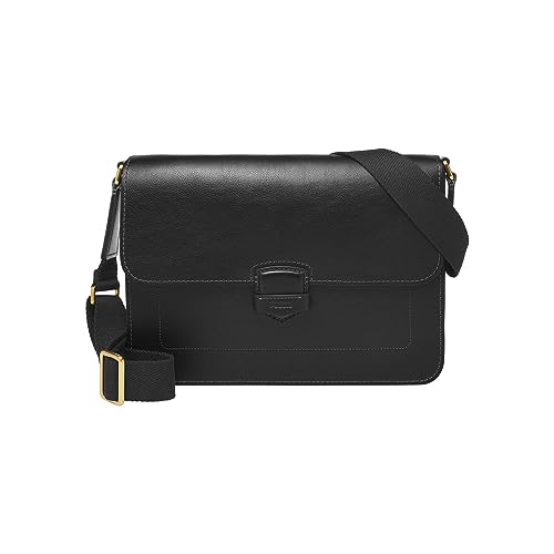Fossil bandolera de piel negra Lennox para un estilo urbano y profesional