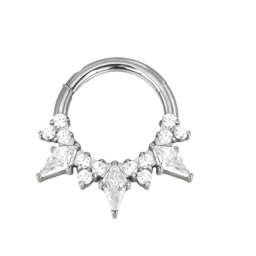 Oxxggkao Elegante piercing para la nariz, accesorio juvenil con incrustaciones de diamantes incrustados, aretes para el cuerpo para ocasiones elegantes, anillos resistentes