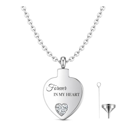 ETZRUNO Urn Necklaces for Ashes, Stainless Steel Cremation Jewelry, Heart Keepsake Pendant, Memorial Ashes Holder for Women ETZRUNO Urn Necklaces for Ashes, Stainless Steel Cremation Jewelry, Heart Keepsake Pendant, Memorial Ashes Holder for Women - Image 1