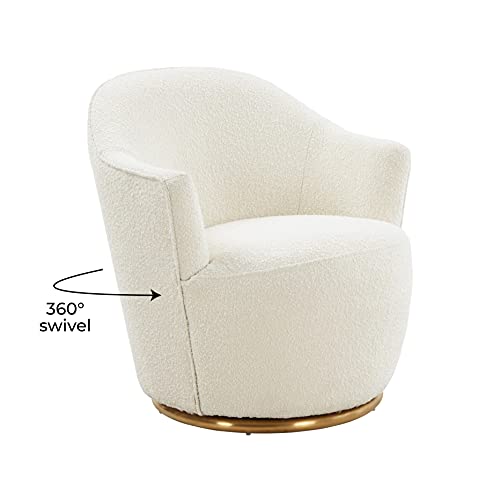 Sillón giratorio Bouclé crema miniatura 7