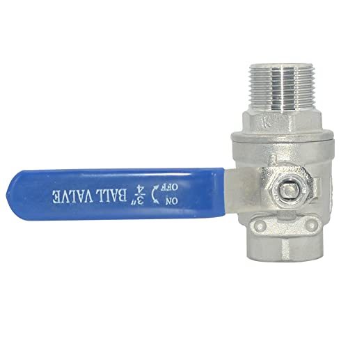 DAN SPEED Full Port Ball Valve Male x Female S304 Stainless Steel Heavy Duty for Water, Oil, and Gas,1000WOG (3/4inch)
