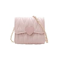 Women Girl Mini Shoulder Bag, Cute Heart Design Princess Crossbody Bags Purses for Toddler little Girls Gift, Pink