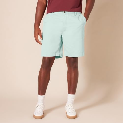 Image of Amazon Essentials Men's Classic-Fit 9 inch Cotton Twill Chino Shorts with Button-Through Pockets
