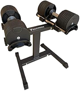 2x 32KG Adjustable Dumbbells Pair (WITH STAND) SilverBack Solid Steel Weight Set Affordable Dumbells Adjustable Weights Space Saver Dumbbells for Home 64KG (32KGx2)