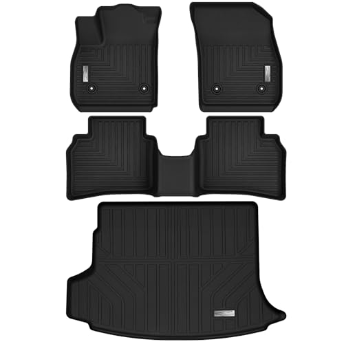 XINSHANGXIU Floor Mats & Cargo Liner for 2021 2022 2023 2024 2025 2026 Buick Envision 1st 2nd Row with Trunk Mat TPE All Weather Protection Slush Floor Liner Black
