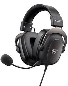 havit Gaming Headset mit Mikrofon - Gaming Kopfhörer [3, 5mm Klinke für PC, Xbox und PlayStation] - Gamer Kopfhörer Over Ear [mit Noise Cancelling] - Metallic Schwarz