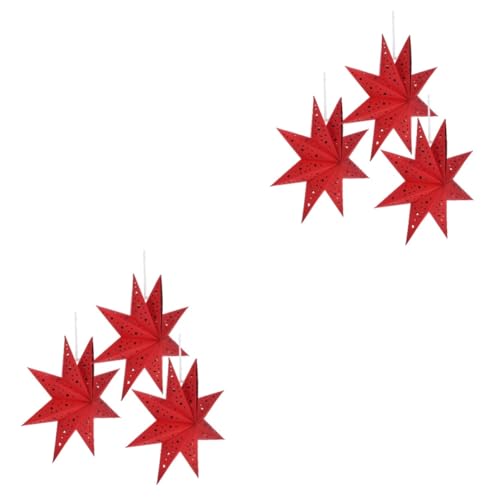 DOITOOL 6pcs Christmas Lantern Covers Star Lampshades Hanging Ornaments for Living Decoration Paper Christmas Decorations Decorative Star Lamp Shade