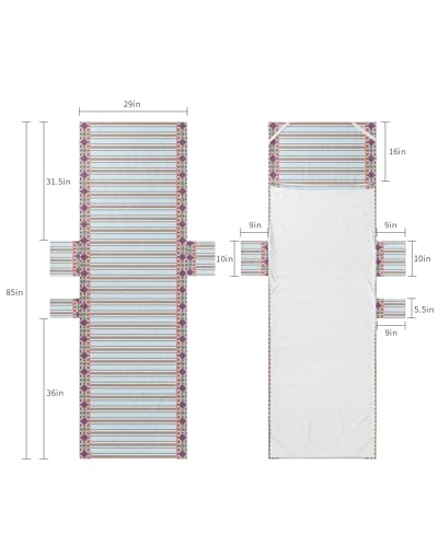 Gray Pink Striped Beach Lounge Chair Towel Cover, Soft Chaise Lounge Towel with Side Pockets Patio Pool Chairs Cover for Beach/Pool Sunbathing 29x85 Brown Yellow Teal Flowers Botanical