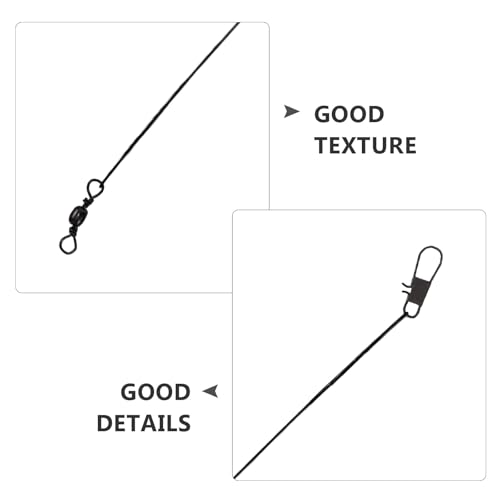 50 piezas de líderes de pesca de acero con giratorios y clips miniatura 3