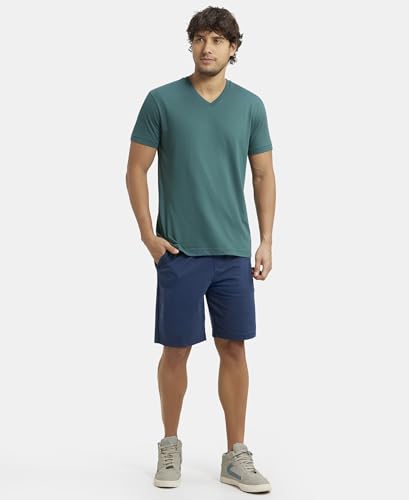 Image of Jockey AM12 Men's Super Combed Cotton Straight Fit Solid Shorts with Side Pockets