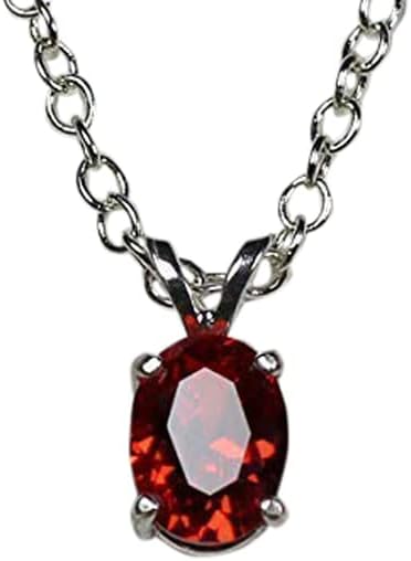 Mexican Fire Opal Necklace Sterling Silver 925 / Oval-Shaped