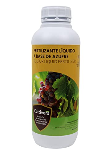 Cultivers Azufre Sistémico 1 litro para Plantas y Árboles, Mayor Eficacia en preventivo y curativo, liquido transparente no mancha las hojas ni los frutos. Force S