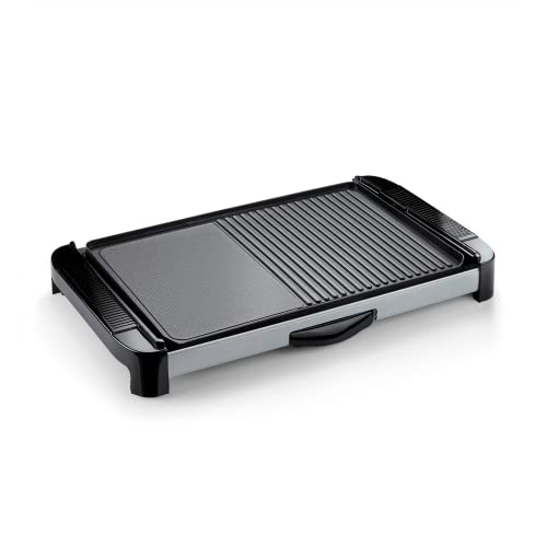 Plancha Grill Eléctrica 60X35 | Triple Capa Cerámica | Antiadherente Barbacoa | Doble Zona Salida de Grasas | Cocina Saludable | Feel Lagom - Imagen SEO Planchas Grill
