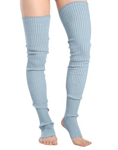 Image of v28 Women Girls Thigh High Long Neon Ribbed Knit Leg Warmers Plus Size Boot Extra Long Large Socks Available in S~3XL