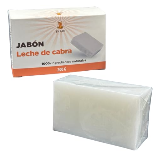 Snadi - Jabón de Leche de Cabra 100% Natural | 200 g. | Hidratación Profunda | Suavidad para Piel Sensible, Seca, con Eczema, Psoriasis o Acné | Para Rostro y Cuerpo
