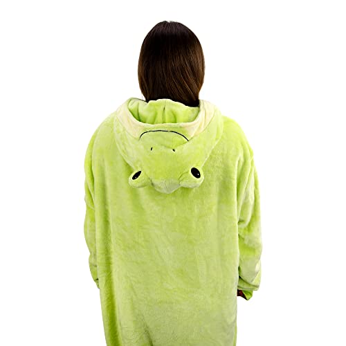 Plushible Wearable Blanket - Blanket Hoodies For Teens & Women - Oversized, Cozy, Snuggly & Comfy Green Frog Hooded Sweatshirt With Giant Pocket & Sleeves - Gift Ideas #TOP6
