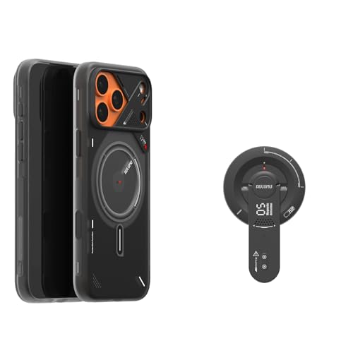 Aulumu A17 iPhone 17 Pro Max マグネットケース (半透明グレー)+G05 Air Magsafe スマホスタンド (ブラック)バンドル- iPhone 17 Pro Max 対応