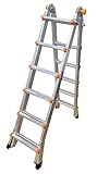 WORHAN Escalera telescópica de aluminio de 562 cm, plegable, escalera extensible, versátil escalera multifunción L6H