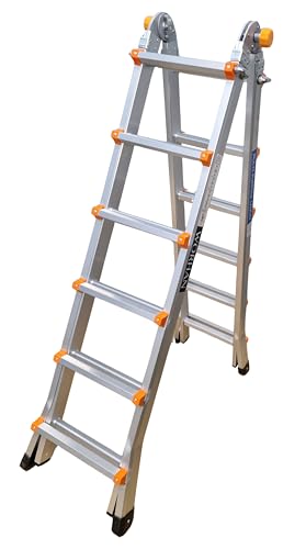 WORHAN Escalera telescópica de aluminio de 562 cm, plegable, escalera extensible, versátil escalera multifunción L6H