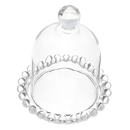 PRETYZOOM Plato De Postre Con Tapa De Cristal Plato Para Tartas Campana De Cristal Soporte Para Tartas Pequeño Cúpula De Clase Suministros Para Tartas
