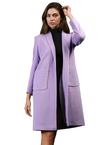 Image of CHKOKKO Women Elegant Winter Wear Warm Coat Classic Knee Length | Solid Color Design with Convenient Front Pockets | Ideal for Formal and Semi-Formal Occasions