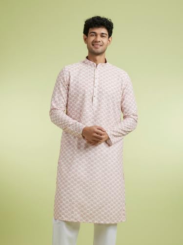 Image of DIWAS BY MANYAVAR Men's Blended Cotton Printed Festive Kurta Set (2pc)