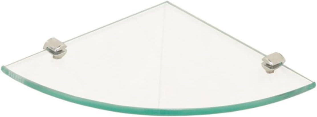 Bathroom Corner Shelf Wall Mount Glass Triangle Rack 7.8 Inch Floating Storage Holder for Shower and Bathroom Organization