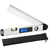 【Precisión Alta】Rango de medición de ángulo: 0-230°; Precisión: ±0.5°; Aumentar/disminuir ángulo: 0.1°. Está equipado con una burbuja vertical y horizontal para la medición rápida.