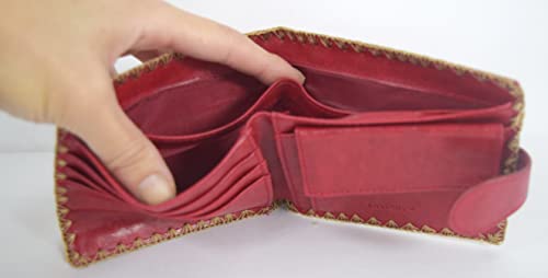 Cute Cherry Embroidered Vegan Leather Bi-Fold Wallet for Women – Adorable and Functional Design (Red, Medium)3