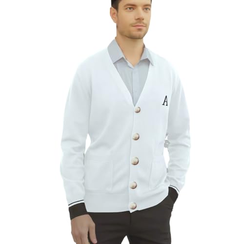 V Neck Sweaters Cardigan Men's Long Sleeve Top Button Down Shirt Father Office Fall Tops 2025 Clothes3