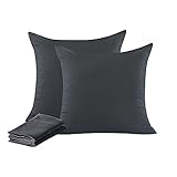 Aisbo Kissenbezug 80x80 2er Set - Kopfkissenbezug 80 x 80 Anthrazit mit Reißverschluss aus Mikrofaser Weich, 80x80cm Pillow Cover