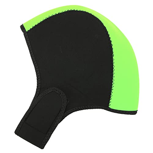 Pilipane Quick Drying Wetsuit Hood for for Limit Sun and uv Conservation, Comfortable Swim and Surf Headgear(Black+Green)