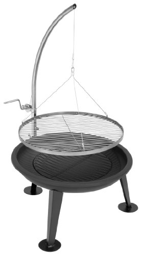 Preisvergleich Produktbild Justus Narziss Feuerschale und Schwenkgrill, Schwarz