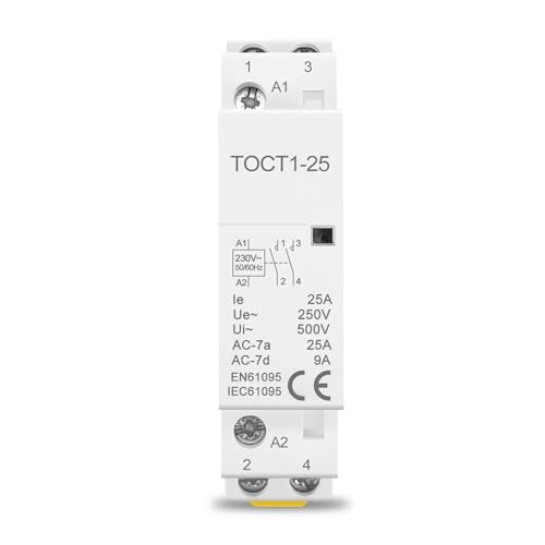 Contacteur modulaire rail DIN 220V commande chauffage et ballon eau chaude 16A TOCT1