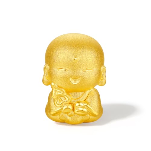 24K Solid Gold Bracelets Real Gold Buddha Charm Link Bracelet Dainty Jewelry for Women Mom Wife Daughter Birthday 6.9/7.5