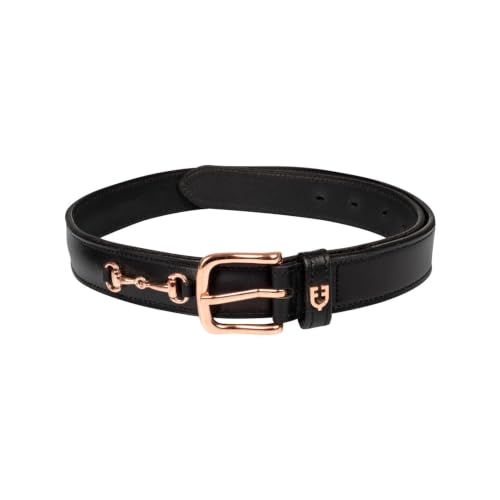 Cintura in cuoio con dettagli filetti rosa dorato modello Egg Butt 95 cm