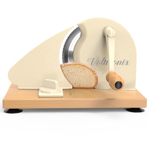 Manual Bread Slicer for Homemade Bread, Sourdough Bread Slicer With Hand Crank, Scale Line and Suction Cup, Serrated Blade, Adjustable Thickness, Evenly Slicing