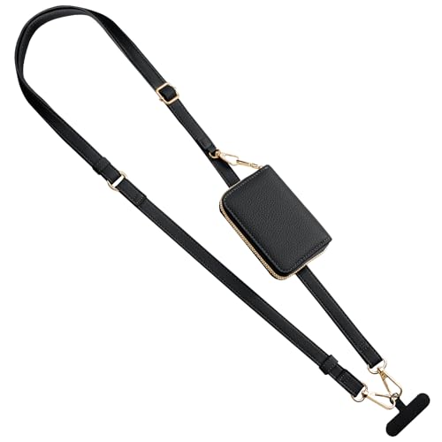 TiMOVO Handy-Umhängeband, Band mit Leder-Geldbörse...