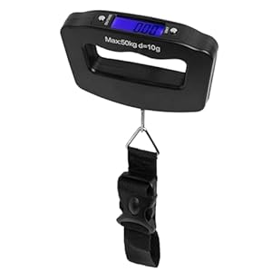 MSC Portable Digital Luggage Scale Electronic Suitcase Scale Hanging Scales Luggage Weighing Scale 110 Pound/ 50 Killogram With Backlit With Tare Function Lightweight for Travel-Small-1pc