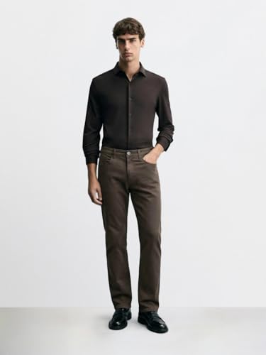 Image of The Indian Garage Co Men Mid-Rise Stretchable Regular Fit Chinos