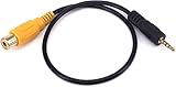 2.5mm to RCA Cable, Gold Plated AV-in Aux 2.5mm TRRS Male Plug to RCA Female Audio Adapter Converter...