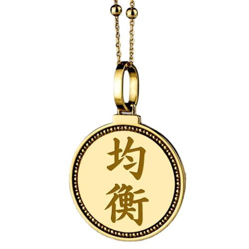 Collier pendentif rond argent 925 gravé homme femme plaqué or LK_ENGP_0227