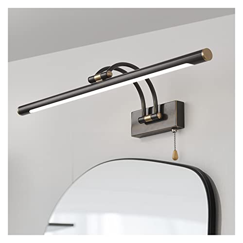 Miroir avec interrupteur à tirer lampe LED pour coiffeuse murale noir - 2