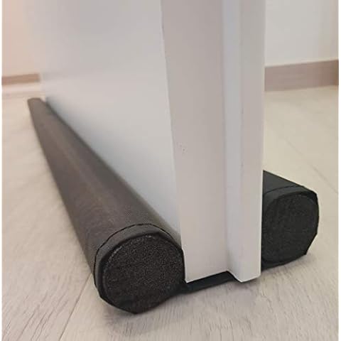Zugluftstopper mit Doppeldichtung für Türen - passgenau zuschneidbar ca. 86cm - Zugluft und Kälte stoppen - Heizkosten sparen - stoppt Lärm - waschbar - Wärmedämmung Windstopper Durchzug Zugstopper Cover